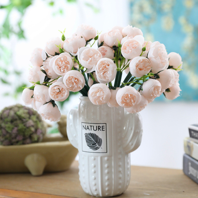 Good price 27-head artificial flower bouquet of tea rose, Lafite, artificial flower wedding bouquet, home decoration, photography and arrangement online