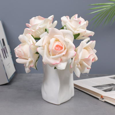 Good price High end simulation flower with moisturizing and hydrating rose bouquet, with a 5-head curled edge, decorated with fake flowers for weddings online