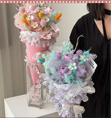 Buy Mother's Day&520 Folded Lace Flower Bouquet Decoration Ribbon Accessories DIY Handmade Packaging Materials online manufacture