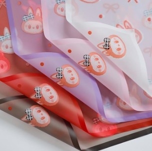 Good price Labubu Magic Edge Mist Paper Love Bow Flower Packaging Paper online