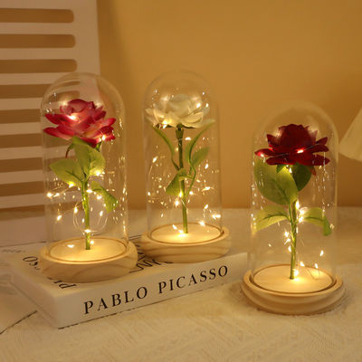 Buy Imitation rose, everlasting flower, glass cover, Mother's Day, Valentine's Day, Christmas gift decoration and ornament manufacturer wholesale online manufacture