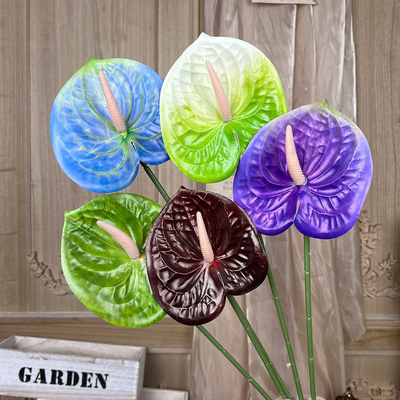 Good price Simulated red palm artificial fake silk bouquet, high-end wedding flower products, living room decoration ornaments, floral arrangements, plastic flowers online