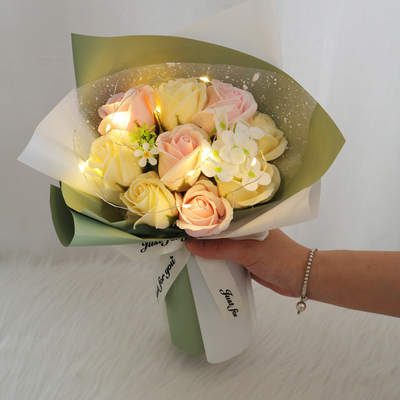 Buy Cross-border creative gift roses, hand-held bouquets, Valentine's Day, Qixi Festival, Mother's Day, birthday gifts, soap and flower wholesale online manufacture