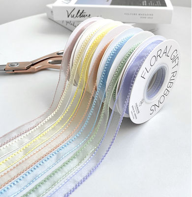 buy Korean Wave Edge Snow Silk Ribbon Floral Packaging DIY Material Bouquet Binding Flowers Advanced Decorative Strip online manufacture