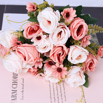 Buy European style simulation rolled edge rose wedding bouquet, wedding photography props, floral arrangement, home decoration, simulation flower online manufacture