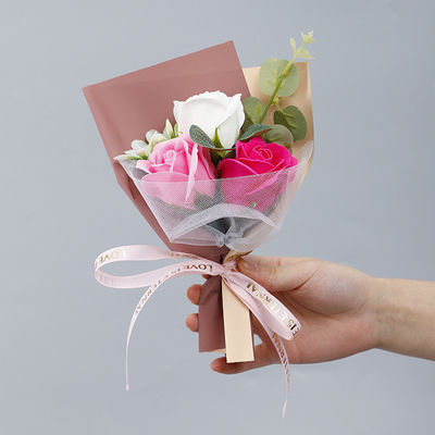 Buy Valentine's Day mini bouquet, rose soap, everlasting flower, aromatherapy gift box, DIY souvenir gift wholesale online manufacture