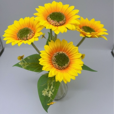 Buy Simulated Flowers Sunflower Fake Flower Bouquet Sunflower Handkerchief Flower Bouquet Wedding Hotel Decoration Flowers online manufacture
