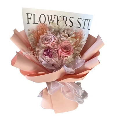 Buy Valentine's Day, a bouquet of preserved roses and ice-blue ice flowers for your girlfriend and best friend as a holiday gift and decorative item online manufacture