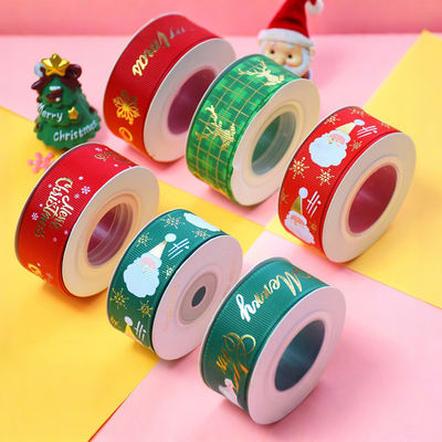 buy Personalized Christmas Ribbon DIY Crafts with Hot Stamping Ribbed Ribbon and Eco-Friendly Decoration online manufacture