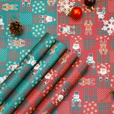 Good price Flower Shop Gift Wrapping Paper with Santa Claus and Snowman Design on Waterproof Kraft Paper online