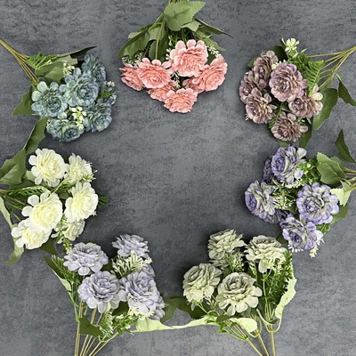 Buy Simulated 7-head hibiscus rose bouquet home decoration wedding scene decoration cross-border handmade fake flower decoration online manufacture