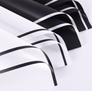 Buy Black and White Aristocratic Matte Floral Flower Wrapping Paper for Bouquet Packing in Many Colors online manufacture