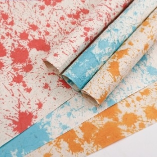 Buy Inkjet Handmade Dongba Paper Floral Flower Packaging Paper for Bouquet Packing in Many Colors online manufacture