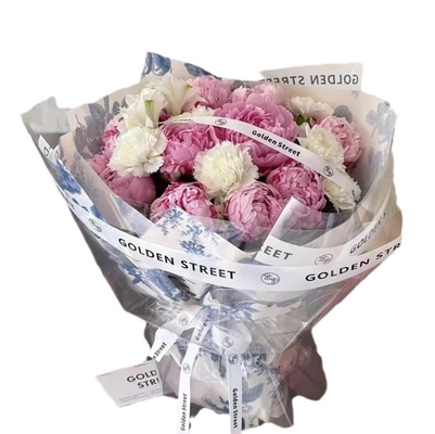 Buy Flower Wrapping Paper Blue and White Porcelain Flower Bouquets in 38*50cm Size online manufacture