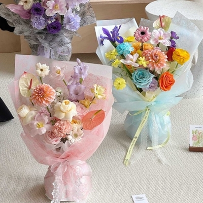 Buy Mother's Day Phalaenopsis Matte Flower Wrapping Paper Fashionable and Waterproof Floral Art Materials online manufacture
