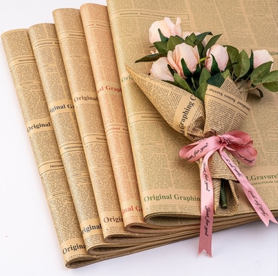 Buy Many Colors Vintage Kraft Paper for Book Wrapping Gift Wrapping Bouquet Packaging Flower Wrapping and English Newspapers online manufacture