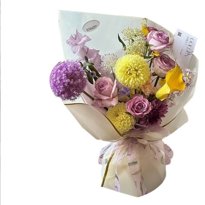 Buy DIY Flower Shop Art Qixi Golden Ion Flower Wrapping Paper on Hansu Paper with Golden Edge Jelly Film online manufacture