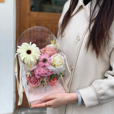 Buy Valentine's Day hand-held flower box, transparent pvc folding diy bouquet online manufacture