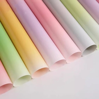 Buy Flower Wrapping Paper in Many Colors Hansu Paper for Gradient Color Candy Glass Waterproof Plastic Bouquet Packaging Material online manufacture