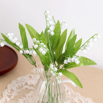 buy Simulated small lily of the blue ins style fresh and light decorative items, wedding bride's hand bouquet, plastic artificial flower factory wholesale online manufacture