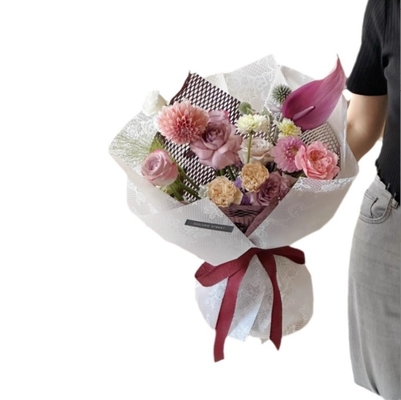 Buy OPP Bouquet Wrapping Paper Matte / Nosa Transparent Flower Packaging Material online manufacture