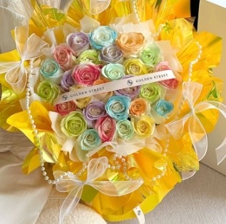 Buy Candy Colored Crystal Glass Waterproof Floral Flower Wrapping Paper for Partysu 57*57cm online manufacture