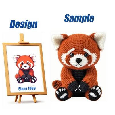 Buy Knitted Toy Stuffed Plushies Custom Plush Cute Amigurumi Panda Stuffed Plush Wild Animal Toys Panda Crochet Plush Doll online manufacture