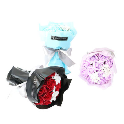 Buy Valentines Day Birthday Gift Colorful Artificial Soap Rose Soap Flowers Bouquet Decorative Plants online manufacture