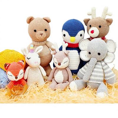 Buy Animal Cute Handmade Crochet Knitted Doll Finished Cotton Fabric Baby Gift Toy with PP Cotton Filling 31-50cm online manufacture