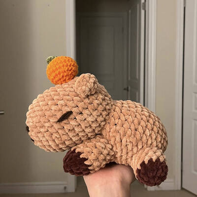 Buy Custom Capybara Knitted Toy Soft Lifelike Rodent Animal Toys Crochet Hand-made Plush Toy Doll online manufacture