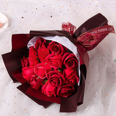Buy Chinese Manufacturers Directly Sell Artificial Soap Flowers Rose Flower Carnation Bouquet for Valentine's Day Gift online manufacture
