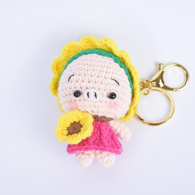 Buy Manufacturer Low Price Handmade Yarn Crocheted Animal Toy Keychain Crochet Animals Knitted Doll Stuffed Gifts Crochet Doll online manufacture