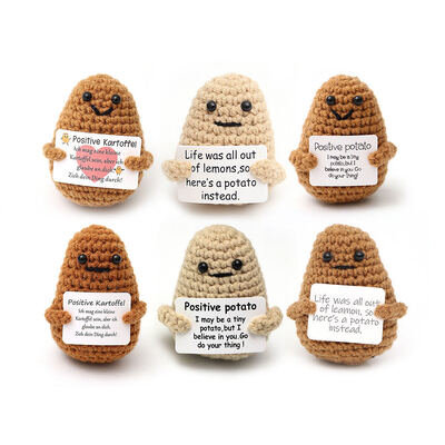 Buy Kawaii Stuffed Knitted Emotional Positive Potato Crochet Plush Toy Doll online manufacture