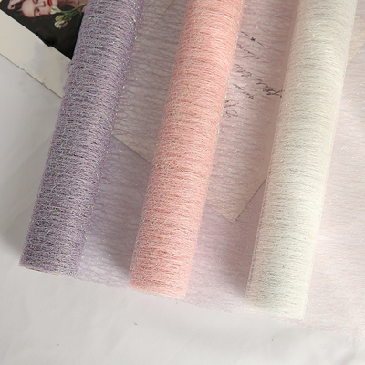 Good price Polyester 50cmx5yards Florist Wrapping Paper Rainbow Mesh Roll Weather Resistant online