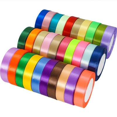 Buy 40mm MultiColored Plain Satin Ribbon Customized Length Two Sided Satin Ribbon 50m Length online manufacture