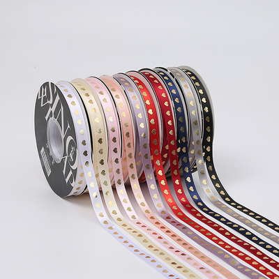 Buy Heart Shape Design Satin Ribbon For Gift Wrapping Christmas Decoration 10mm Width online manufacture