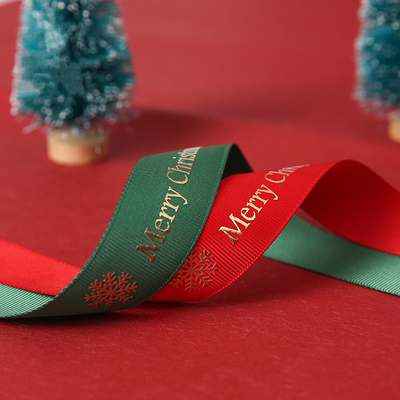 Buy Customized 25mmX45Y Polyester Satin Ribbon For Christmas Tree Gift Wrapping online manufacture