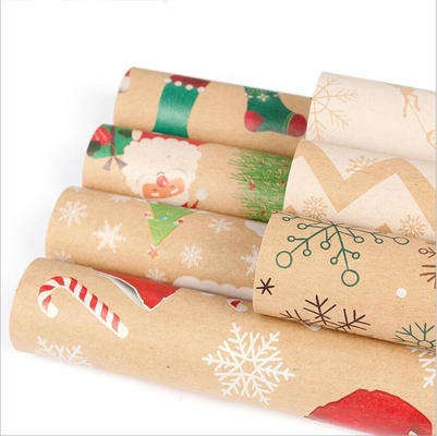 Buy 80gsm Christmas Style Gift Wrap Paper Sheets 50cm*70cm Many New Designs online manufacture
