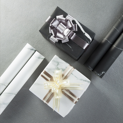 Buy White Black Marble Effect Gift Wrap Paper Roll 72cmx52cm OEM For Gift Decoration online manufacture
