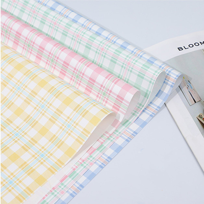 Good price Bicolor Check Flower Wrap Sheets 58cmX58cm Plastic Film Creative online