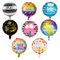 Spanish Happy Birthday Round Hexagonal Aluminum Film Balloons 18 Inch