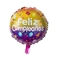 Spanish Happy Birthday Round Hexagonal Aluminum Film Balloons 18 Inch
