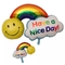 Wholesal New Extra-Large Size Rainbow Smiling Face Foil Balloons Wholesale Inflatable Cloud Double Print Mylar Balloon