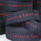 Custom 100% Cotton Flower Gift Ribbon Black With Logo Printed For Bag Straps