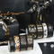 FAMOUS Black Gilding Custom Silk Ribbon Printed For Logo Gifts Tapes Webbing Wholesale