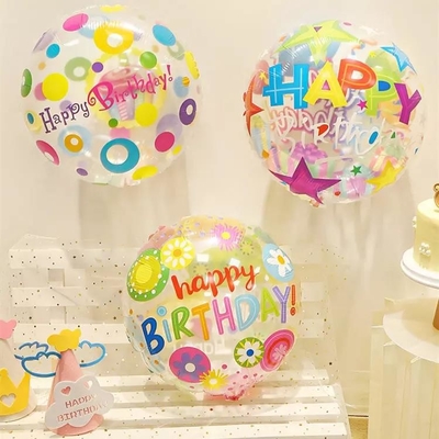 Good price Wholesale 18 inch Transparent Cartoon Birthday Balloon Round Party Balloons DIY Decoration Foil Balloon online