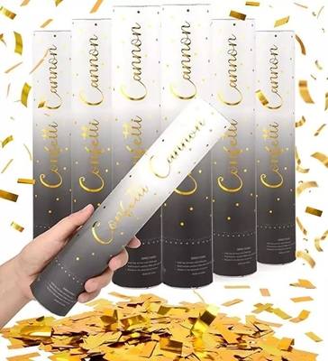 Good price Wholesale New design Black and White Gradient Tube Gold Foil Shells party popper for festival celebration online