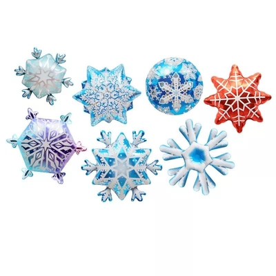 Good price Wholesal Christmas window decoration balloon snowflake aluminum foil balloon for Christmas decoration online