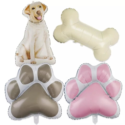 Good price Wholesal New Big dog paw balloon cute dog cartoon aluminum foil balloon dog bone balloon for pet birthday party online