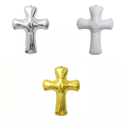 Good price Wholesal New Design Gold Silver White Easter Cross Aluminum Foil Balloon for Party Decorations Supplies online